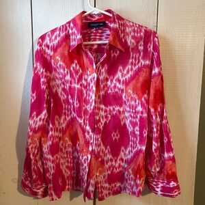 Woman’s pink and orange jones New York button up blouse